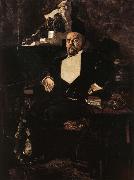 Mikhail Vrubel Portrait of Savva Mamontov oil painting
